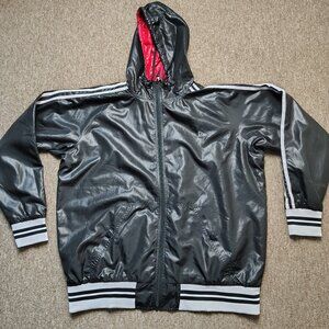 Vintage NEW ERA Reversible Jacket Men 3XL Black Red Full Zip Y2K Streetwear